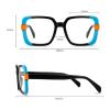 HYffUUOP Eyewear Personalized Eyewear Frames Square Eyeglass Frames Creative 2-Color Splicing Glasses Frames Eco-Friendly Abs Eyeglasses view 2