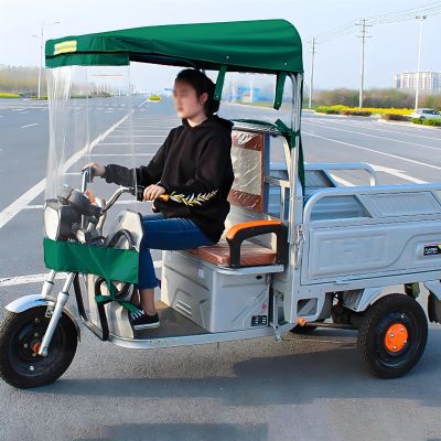 CHZDPP Adult Tricycle Cover with Reflective Strips, Electric Tricycle Covers for Rain Sun Snow Proof, Sanbengzi Canvas Awning for Outside Storage(Green,41.3inch/105cm Wide)