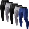 ATTIQOZI 6,5,4 Pack Mens Compression Pants Leggings Athletic Workout Baselayer Running Tights Bl/Gr/Bl/Gr/Dark Blue XL view 1