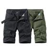 QOAAIE 2 Pack Men's Multi Pocket Cargo Shorts Summer Casual Straight Cotton Shorts Outdoor Twill Casual Work Shorts (Black/Green,30) view 1