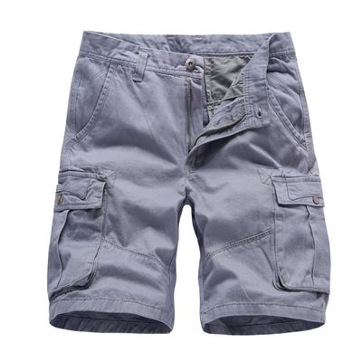 Relaxed Fit Cargo Shorts for Men Multi Pocket Casual Cotton Work Shorts Outdoor Straight Cargo Lounge Shorts (Grey,34)