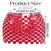 Aukmla Sparkly Sequin Chainmail Mini Skirt Dots Belly Dance Hip Skirts Disco Concert Waist Chain for Women Red view 3