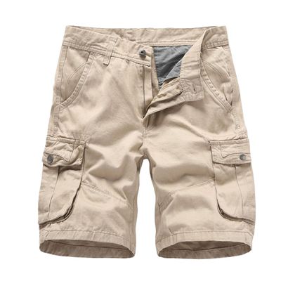 Relaxed Fit Cargo Shorts for Men Multi Pocket Casual Cotton Work Shorts Outdoor Straight Cargo Lounge Shorts (Apricot,36)