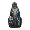 Sling Backpack Bag for Men Two elephants Cross Chest Bag Crossbody Shoulder Bag Travel Hiking Daypack view 1