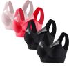 4 Pack Sports Bras for Women No Underwire Comfort Seamless Plus Size Bras Full Coverage High Support Wireless Bars view 1