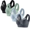 4 Pack Sports Bras for Women No Underwire Comfort Seamless Plus Size Bras Full Coverage High Support Wireless Bars view 1
