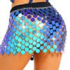 Aukmla Sparkly Sequin Chainmail Mini Skirt Dots Belly Dance Hip Skirts Disco Concert Waist Chain for Women view 1