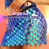 Aukmla Sparkly Sequin Chainmail Mini Skirt Dots Belly Dance Hip Skirts Disco Concert Waist Chain for Women view 2