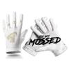 HIGHLIGHT FACTORY ATL G.O.A.T. Silhouette You Got Mossed/Ultra Grip Football Gloves (White, Adult XX-Large) view 1