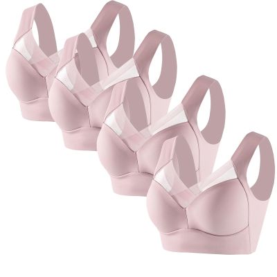 4 Pack Sports Bras for Women No Underwire Comfort Seamless Plus Size Bras Full Coverage High Support Wireless Bars