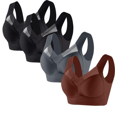 4 Pack Sports Bras for Women No Underwire Comfort Seamless Plus Size Bras Full Coverage High Support Wireless Bars