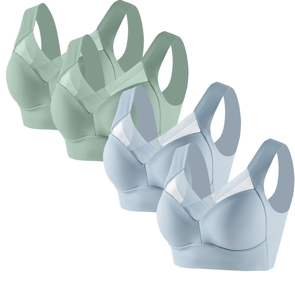 4 Pack Sports Bras for Women No Underwire Comfort Seamless Plus Size Bras Full Coverage High Support Wireless Bars