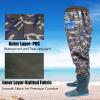 KPHYMOD PVC Waterproof Fishing Hip Wader with Pocket, Mens Womens Waders with Boots Waterproof, Hip Boot for Outdoor Sports(6) view 3