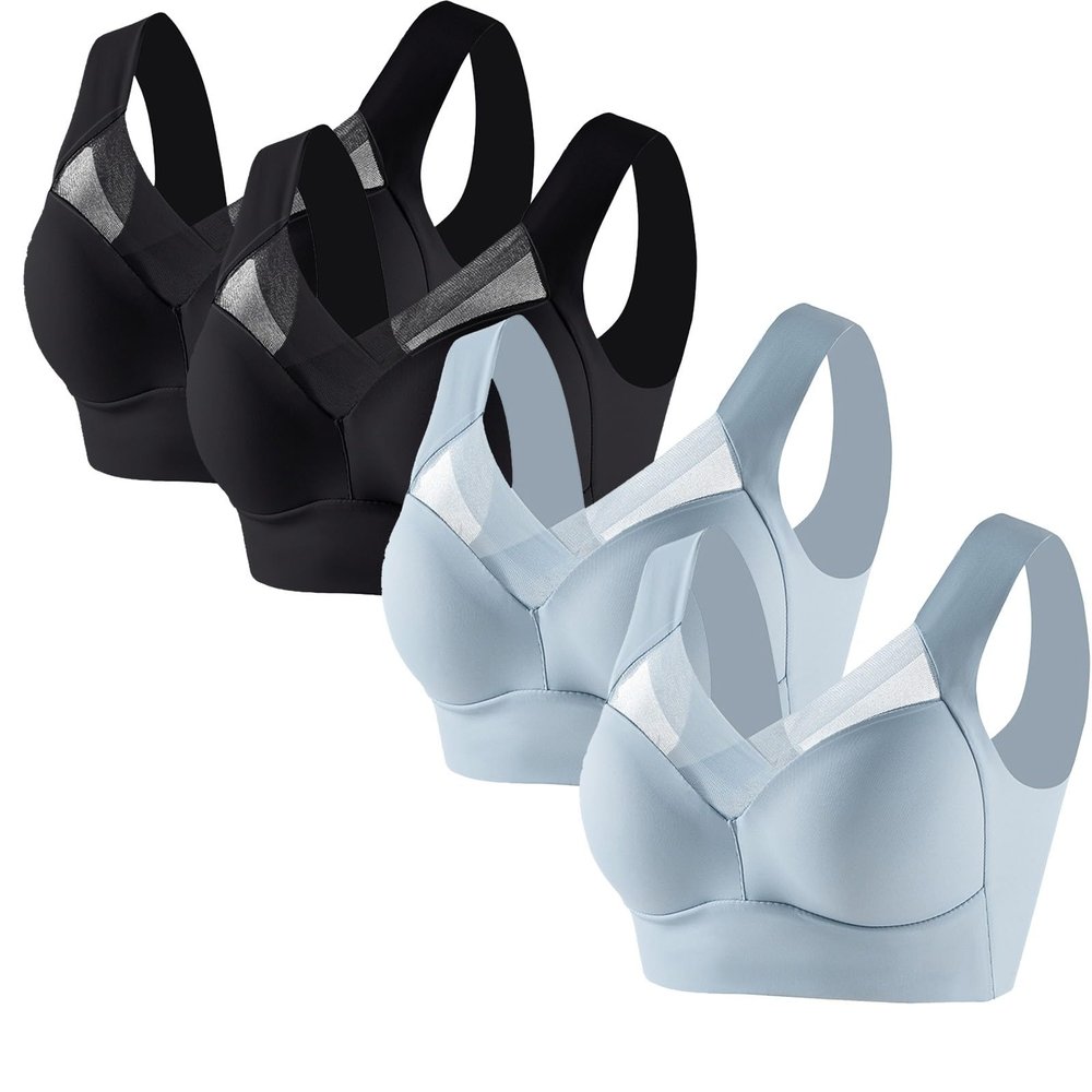 4 Pack Sports Bras for Women No Underwire Comfort Seamless Plus Size Bras Full Coverage High Support Wireless Bars