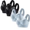 4 Pack Sports Bras for Women No Underwire Comfort Seamless Plus Size Bras Full Coverage High Support Wireless Bars view 1