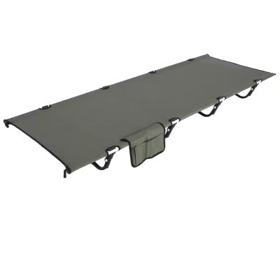 WDFYJ Camping Cot, Cots for Sleeping Camping Bed Folding Cot 150kg(Max Load) Double Layer Oxford Heavy Duty with Carry Bag(Green)