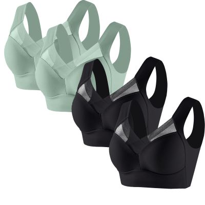 4 Pack Sports Bras for Women No Underwire Comfort Seamless Plus Size Bras Full Coverage High Support Wireless Bars