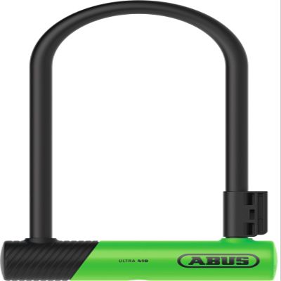 ABUS U-Lock 410K Ultra for Bicycles and e-Scooters - Robust Bicycle Lock with Practical Holder - Green