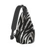 Sling Backpack Bag for Men Black and white zebra print Cross Chest Bag Crossbody Shoulder Bag Travel Hiking Daypack view 2