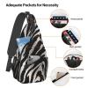 Sling Backpack Bag for Men Black and white zebra print Cross Chest Bag Crossbody Shoulder Bag Travel Hiking Daypack view 4