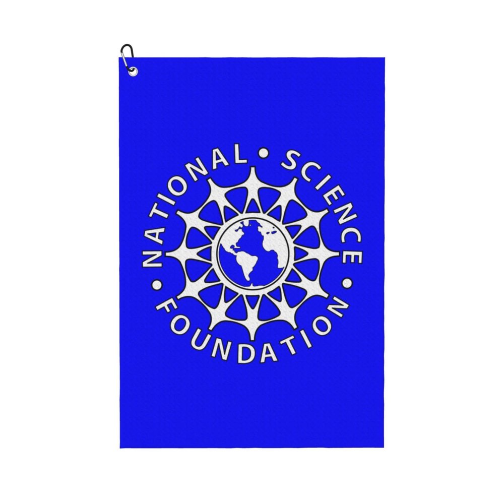 SIYTUAU Flag of The National Science Foundation Golf Towel 16 x 24 Inch Golf Towels for Golf Bags with Carabiner Clip Polyester Golf Towel Golf Accessories for Men Women