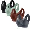 4 Pack Sports Bras for Women No Underwire Comfort Seamless Plus Size Bras Full Coverage High Support Wireless Bars view 1