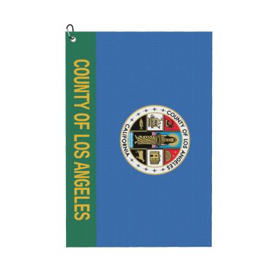 SIYTUAU Flag of Los Angeles County, California Golf Towel 16 x 24 Inch Golf Towels for Golf Bags with Carabiner Clip Polyester Golf Towel Golf Accessories for Men Women