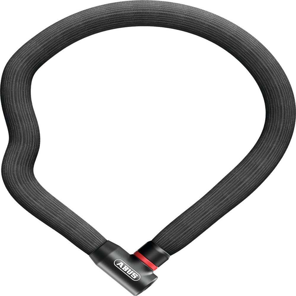 ABUS Chain Lock Goose Lock 4204K - Flexible, Rattle-Free Bicycle Lock Made of Hardened Steel - 4 mm Thick Steel Chain, 28 mm Overall diameterHe - 110 cm Long - with Key - Black