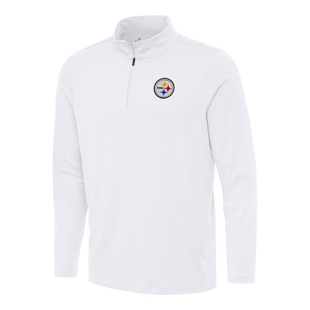 Antigua Men's White Pittsburgh Steelers Reprocess Quarter-Zip Top