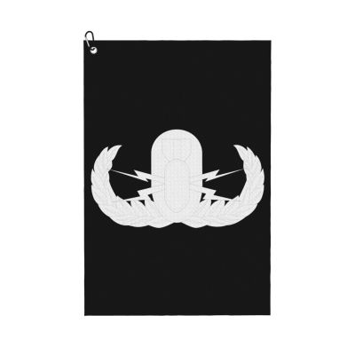 SIYTUAU United States Air Force Explosive Ordnance Disposal Badge Golf Towel 16 x 24 Inch Golf Towels for Golf Bags with Carabiner Clip Polyester Golf Towel Golf Accessories for Men Women