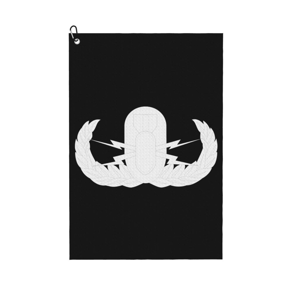 SIYTUAU United States Air Force Explosive Ordnance Disposal Badge Golf Towel 16 x 24 Inch Golf Towels for Golf Bags with Carabiner Clip Polyester Golf Towel Golf Accessories for Men Women