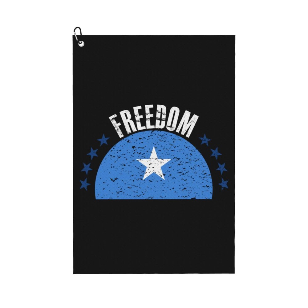 SIYTUAU The Somalia Flag and Freedom Golf Towel 16 x 24 Inch Golf Towels for Golf Bags with Carabiner Clip Polyester Golf Towel Golf Accessories for Men Women