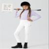 Willit Girls Horse Riding Pants Tights Kids Equestrian Breeches Knee-Patch Youth Schooling Tights Zipper Pockets White XL view 3
