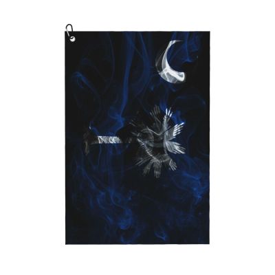 SIYTUAU Smoke Flag of South Carolina Golf Towel 16 x 24 Inch Golf Towels for Golf Bags with Carabiner Clip Polyester Golf Towel Golf Accessories for Men Women