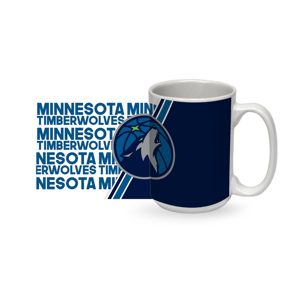 Rico Industries NBA Basketball Minnesota Timberwolves 15 oz White Ceramic Coffee Mug