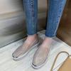 Women's Platform Sneakers Rhinestones Glitter Slip On Walking Sneakers Round Toe Comfort Flats Walking Loafers for Outdoor view 2