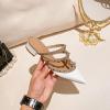Women's Pointed Toe Studded Mules Backless Slip on Outdoor Shoes Chunky Low Heels Slip-On Pump Party Dress Low Heels Sandals view 4