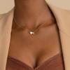 Turandoss Heart Initial Necklace for Women, 18K-White-Gold-Plated Heart Initial K Dainty Necklaces Tiny Silver Necklaces Birthday Gifts for Women Jewelry view 3