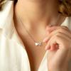Turandoss Heart Initial Necklace for Women, 18K-White-Gold-Plated Heart Initial K Dainty Necklaces Tiny Silver Necklaces Birthday Gifts for Women Jewelry view 4