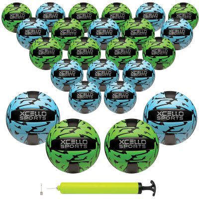 Xcello Sports Volleyball with Pump Green/Blue Lightning (Pack of 24)