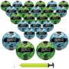 Xcello Sports Volleyball with Pump Green/Blue Lightning (Pack of 24) view 1