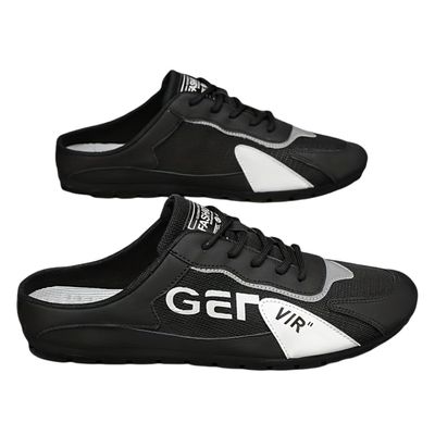 Fashionable Mens Slip On Shoes for Spring Summer, Casual Indoor & Outdoor Walking Mules Sneakers, Non-Slip Comfortable Loafers for Work/Hiker/Trekking (Black,8)