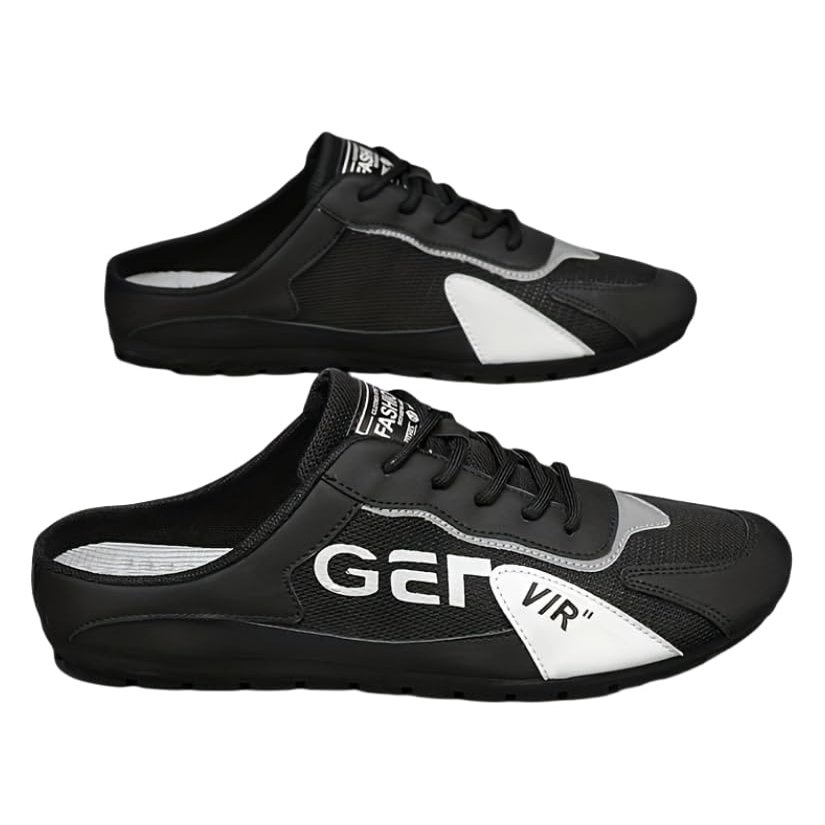 Fashionable Mens Slip On Shoes for Spring Summer, Casual Indoor & Outdoor Walking Mules Sneakers, Non-Slip Comfortable Loafers for Work/Hiker/Trekking (Black,8)