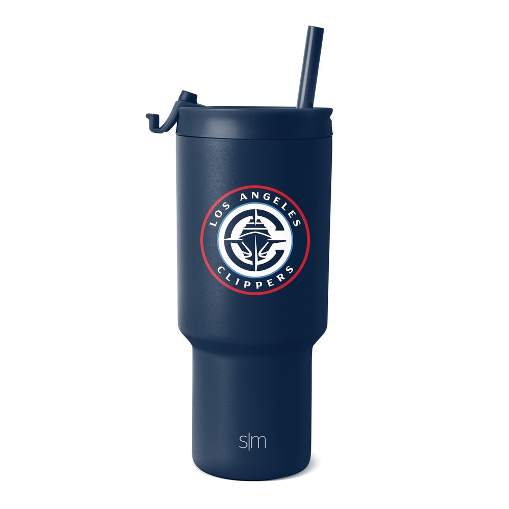 Simple Modern Officially Licensed NBA Clippers 30 oz Tumbler with Flip Lid and Straws | Insulated Cup Stainless Steel | Gifts for Men Women | Trek Collection | Los Angeles Clippers