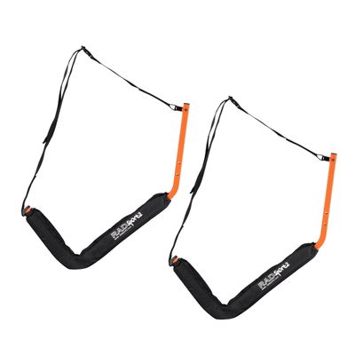 Set of 2 Wall Mount Hangers with Capacity (Orange) Orange Nylon Stainless Steel