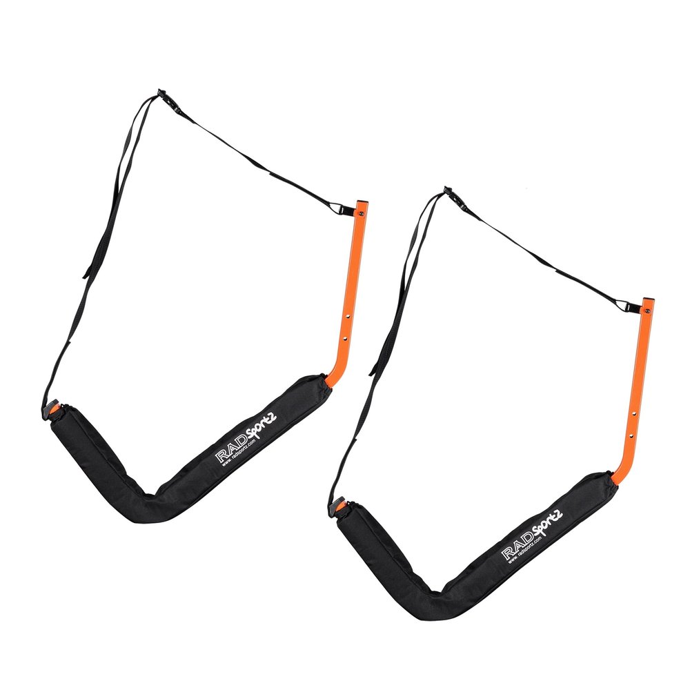 Set of 2 Wall Mount Hangers with Capacity (Orange) Orange Nylon Stainless Steel