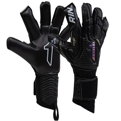 Rinat SantoLoco PRO Gloves: AXG Latex Grip, Ergoroll Cut, Cushioned Backhand, Adjustable Closure All-Weather Elite Performance.(Black, 5)