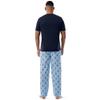 IZOD Men's Short Sleeve Jersey Top and Printed Pants Pajama Sleep Set, Navy/Blue Logo, XX-Large view 2