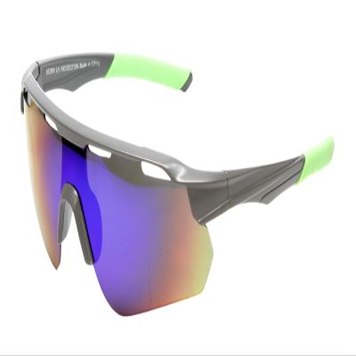 Calabria Double Bounce Grey/Green Mirror Pickleball Sunglasses for Women Polarized Pickleball Glasses for Men Racquetball Protective Eyewear Outdoor Sunglasses Men Sport Squash Tennis Cricket Glasses