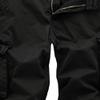 QOAAIE Mens Twill Cotton Cargo Shorts Multi Pocket Outdoor Casual Beach Shorts Relaxed Fit Workout Military Shorts (Black,30) view 3